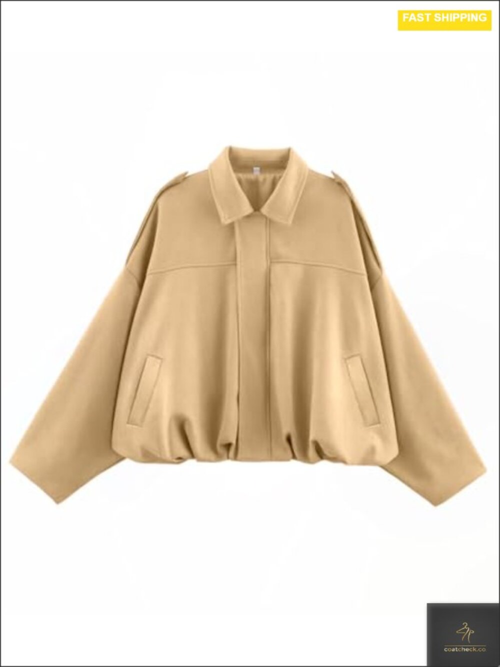 Women's Faux Suede Bomber Jacket Oversized Cropped Zip Up Streetwear Coat